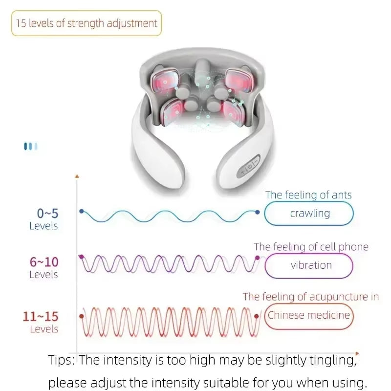 Smart Neck Massage Shoulder Neck Massage Cervical Vertebra Vibrator Heating Relieve Pain Magnetic Pulse Neck Massage Instrument